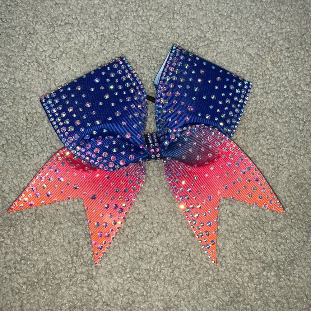 Blue and Orange Sparkly Bow